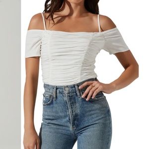 Ruched Off-the-Shoulder Top ASTR the Label